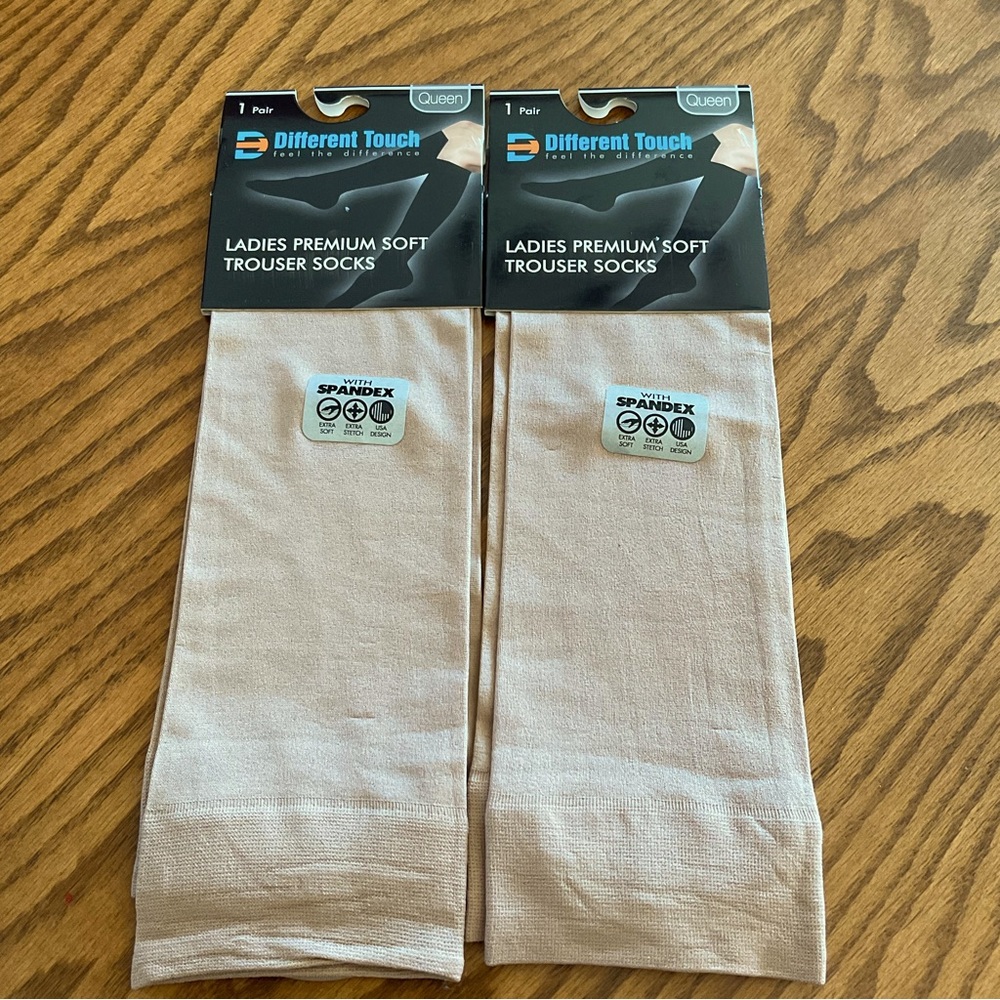 Different Touch Ladies Premium Soft Trouser Socks - Sz Queen - 2 Pair